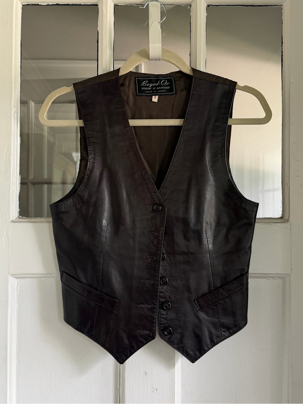 Women's Brown Leather Vest